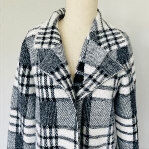 Cyrus Black and White Plaid Coat XL
